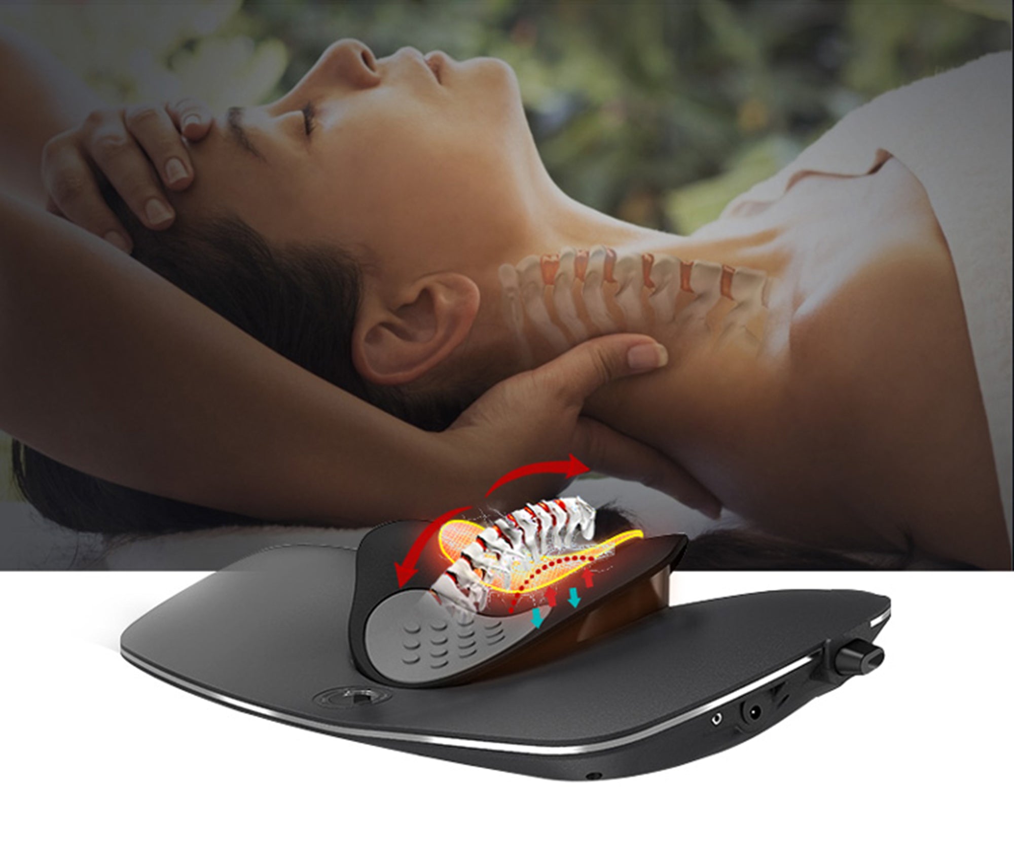 Relieve neck and back pain, Best neck traction device Neck traction heat electronic pulse technology Headaches fatigue improve posture Relieve neck and upper back tension  Relax and soothe the neck and upper back muscles prevent and correct poor posture